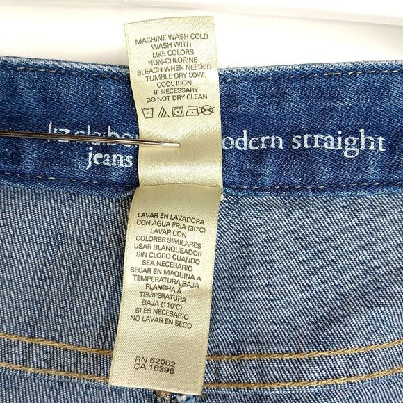 LIZ CLAIBORNE Blue Women's Jeans Size 10 Modern Straight Stretch Denim Casual - Picture 7 of 7